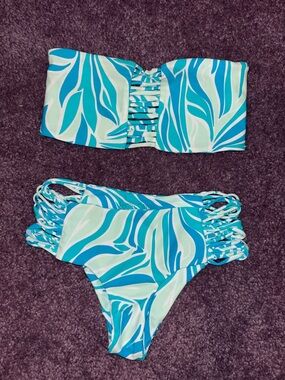 Turquoise & Mint Bandeau Bikini Set